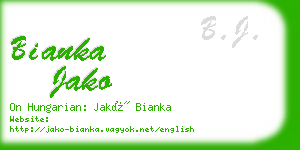 bianka jako business card